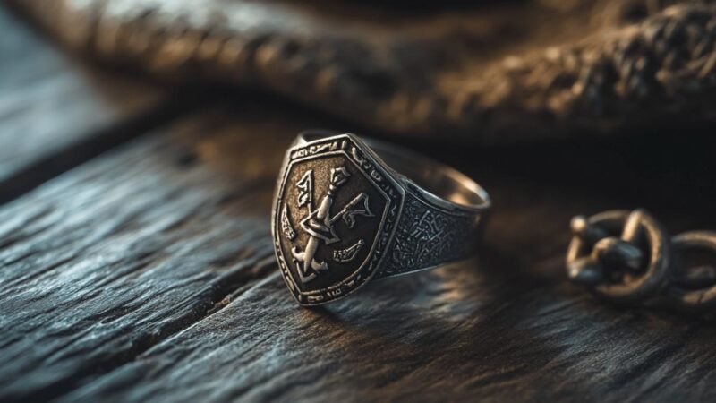 Histoire et Symbolisme de la Bague Medievale Viking a l’Epee et au Bouclier