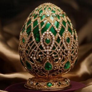 Œuf de Fabergé Émeraude Royal imitation : l’héritage du raffinement russe dans les créations actuelles