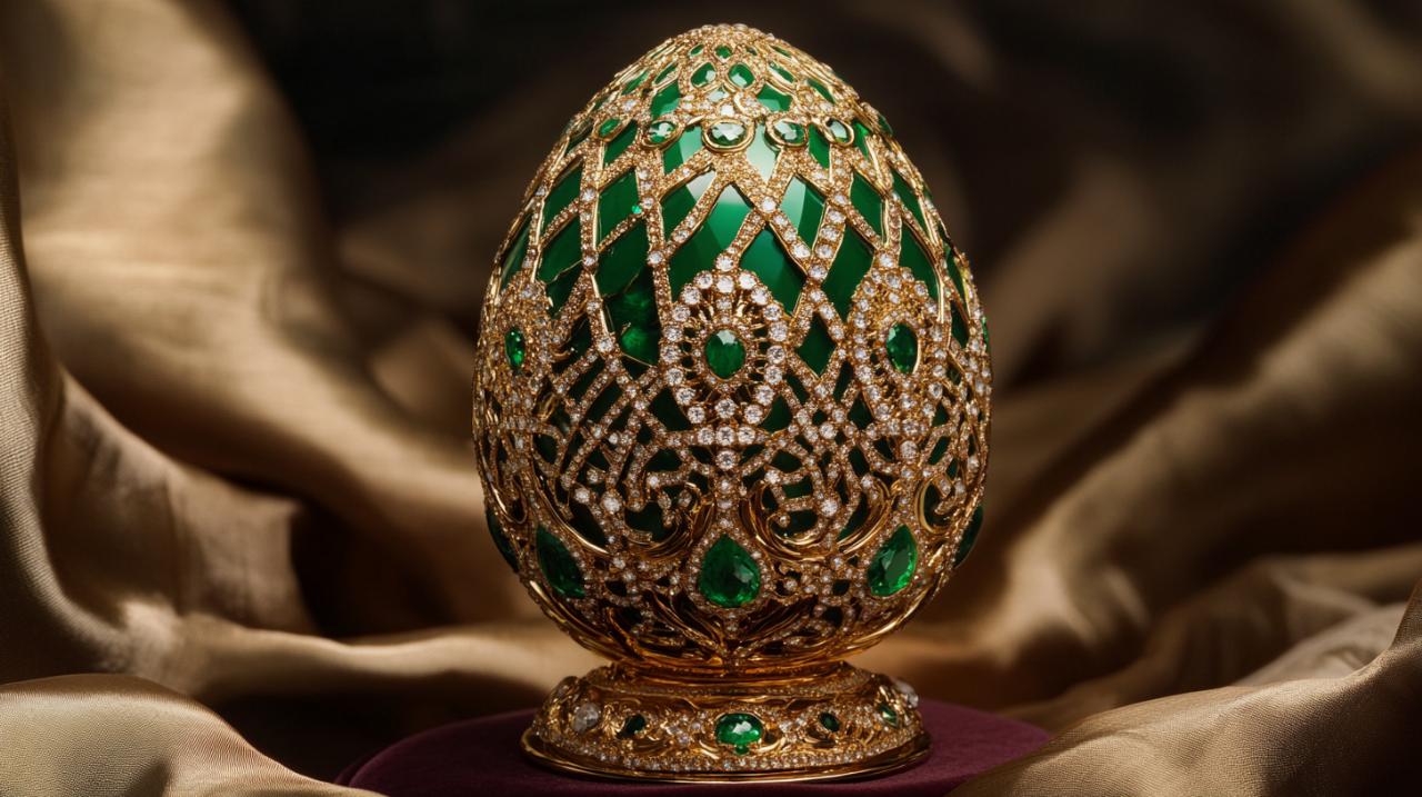 Œuf de Fabergé Émeraude Royal imitation : l’héritage du raffinement russe dans les créations actuelles